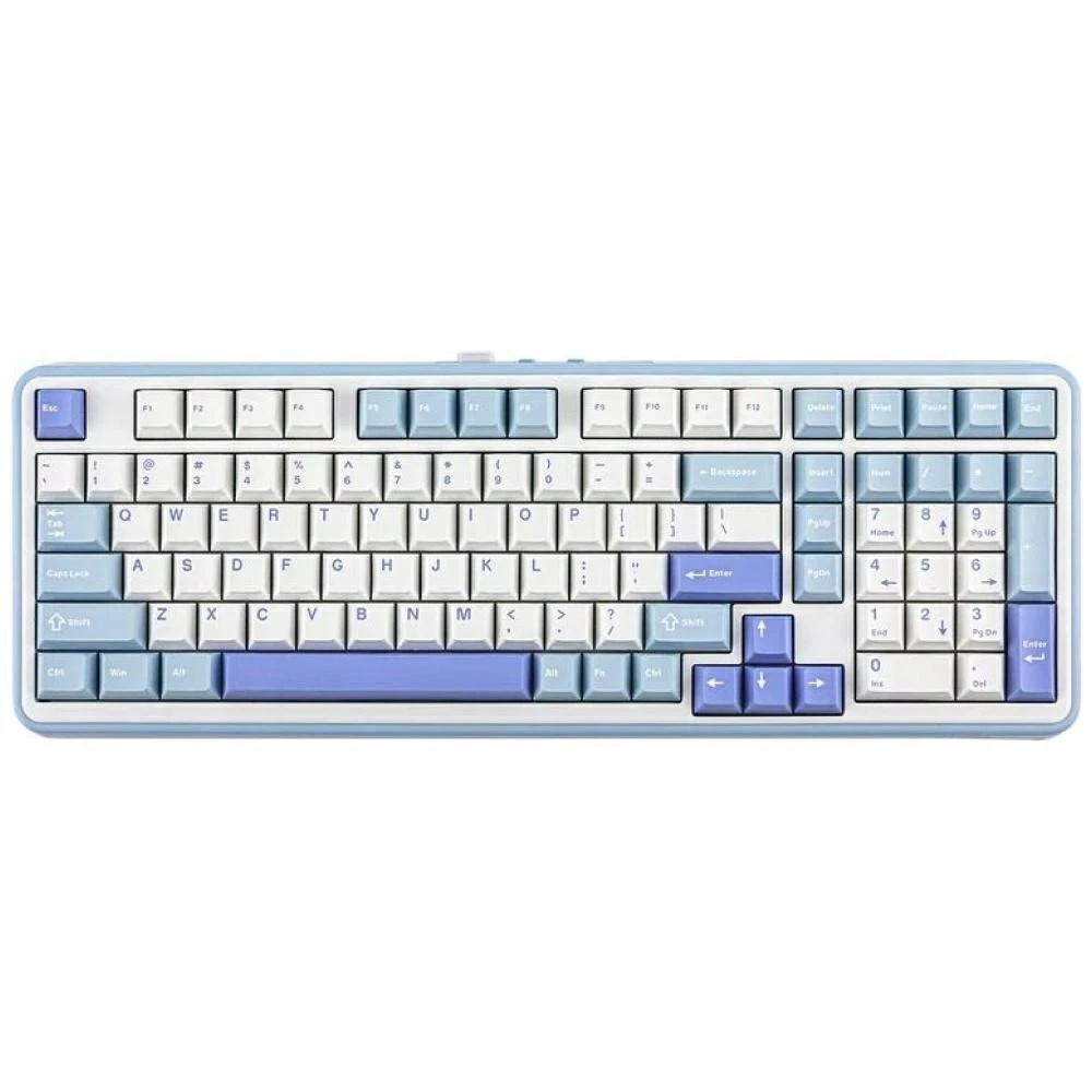 Mehāniskā tastatūra Epomaker TH99 Creamy Jade Switch balti zila