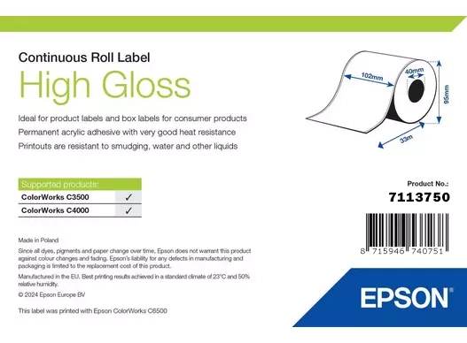 Epson High Gloss Label - Continuous