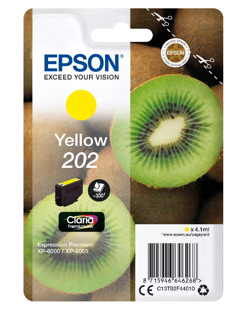 Epson Kiwi Singlepack Yellow 202 Claria