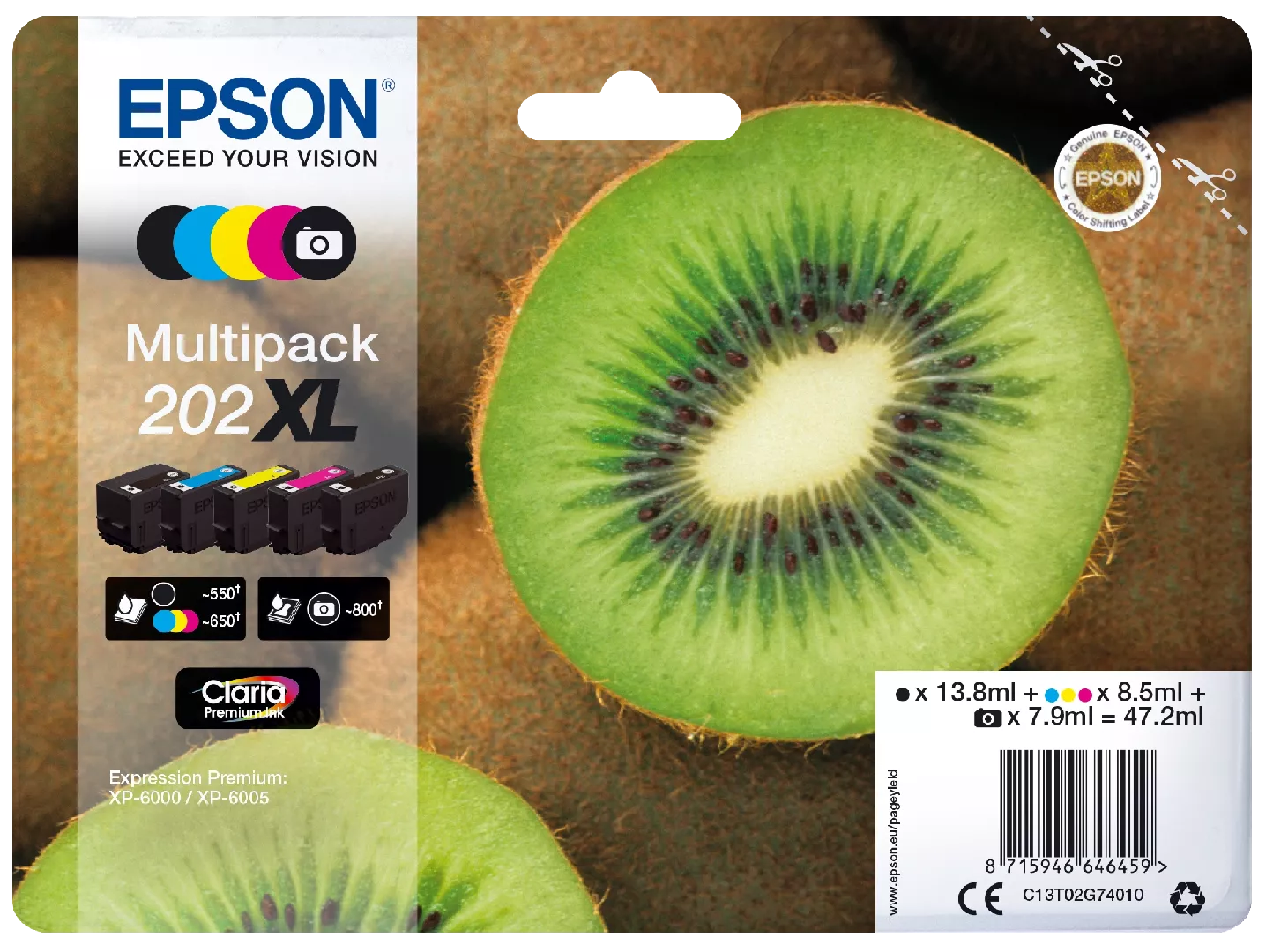 Epson Kiwi Multipack 5-colours 202XL Claria