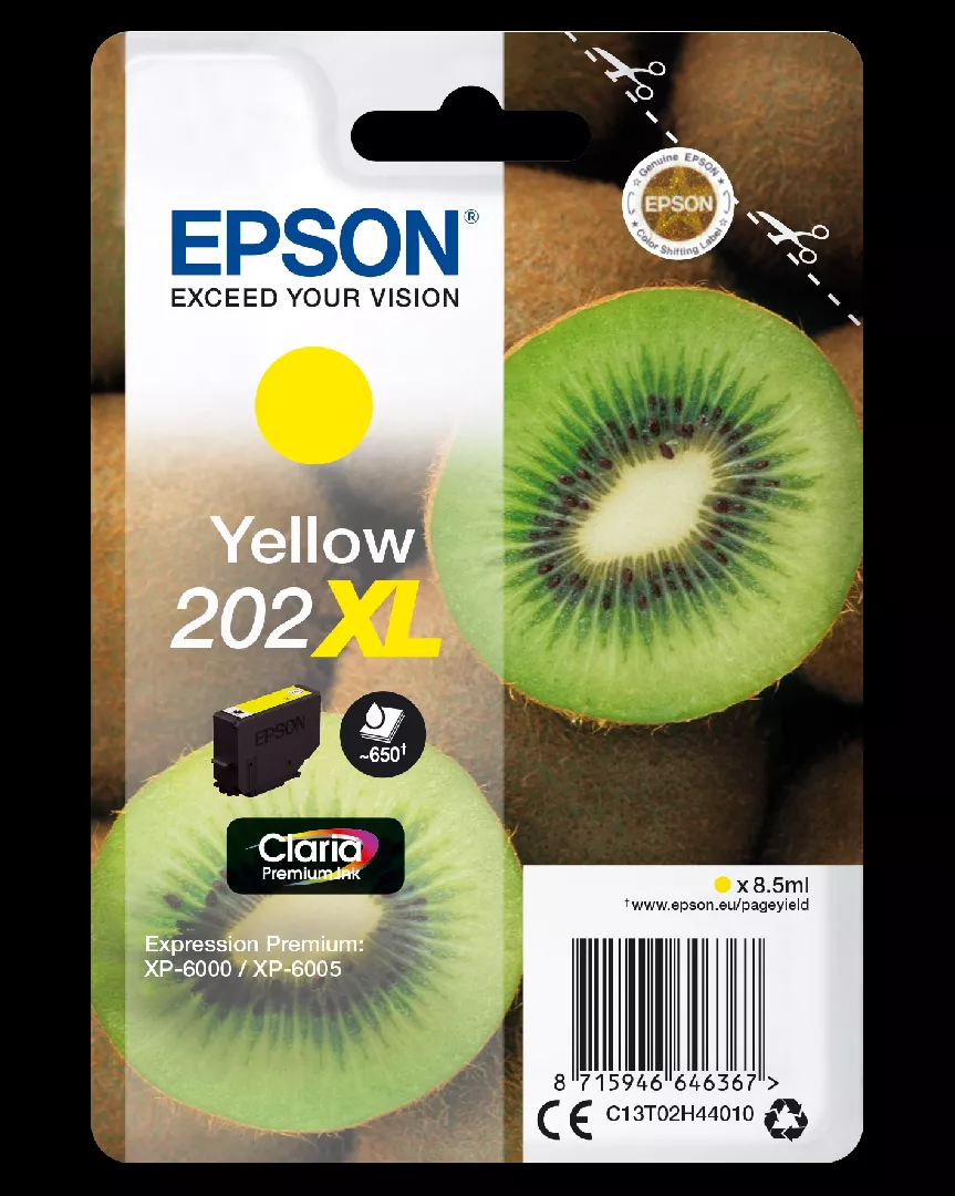 Epson Kiwi Singlepack Yellow 202XL Claria