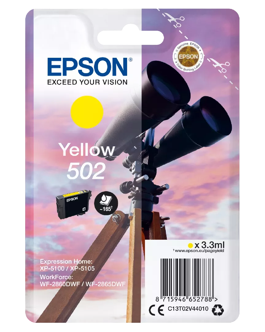 Epson Singlepack Yellow 502 Ink C13T02V44010