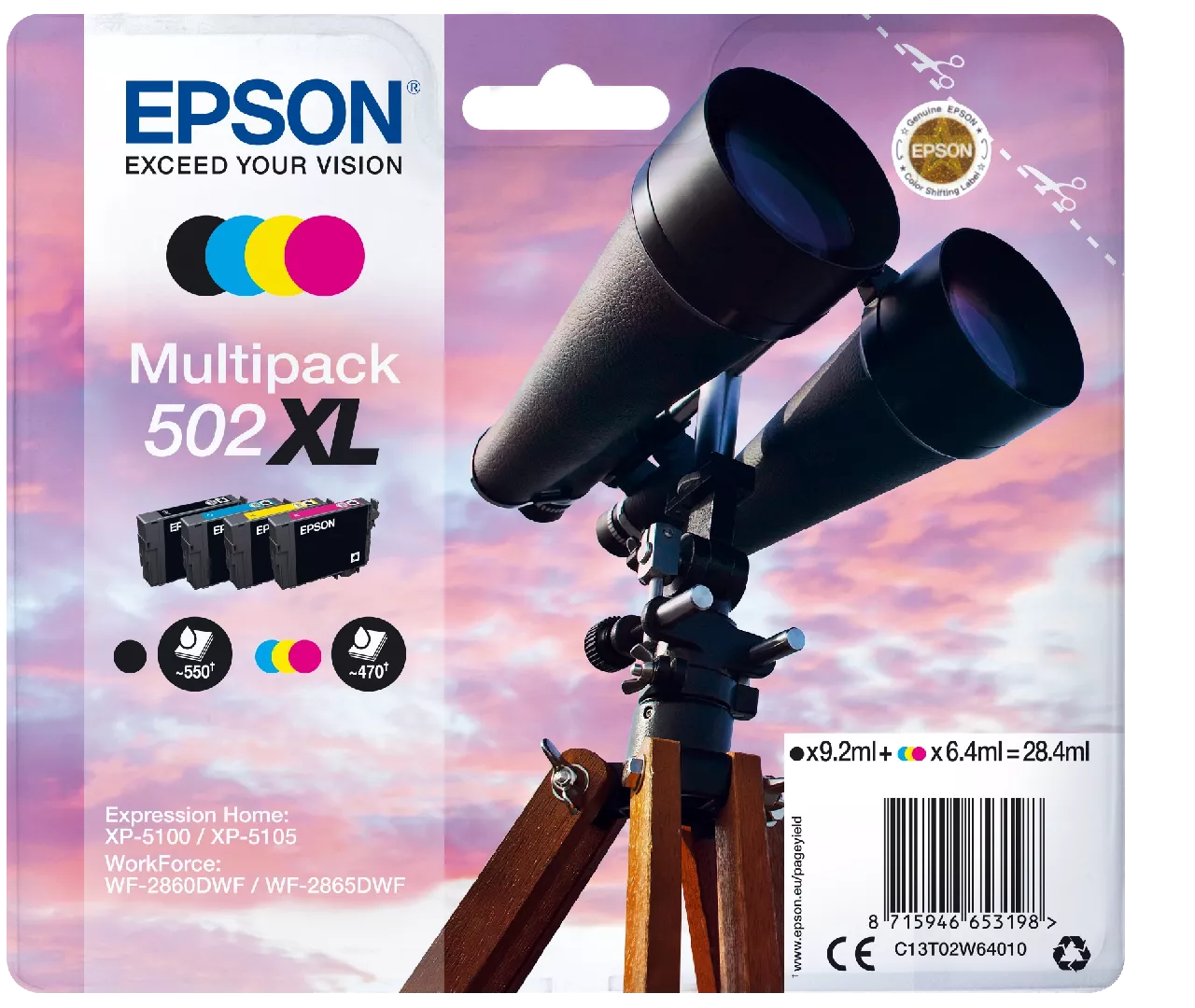 Epson Multipack 4-colours 502XL Ink C13T02W64010