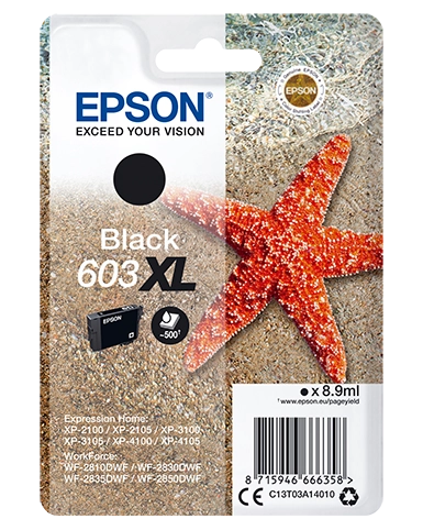 EPSON 4LB Singlepack Black 603XL Ink