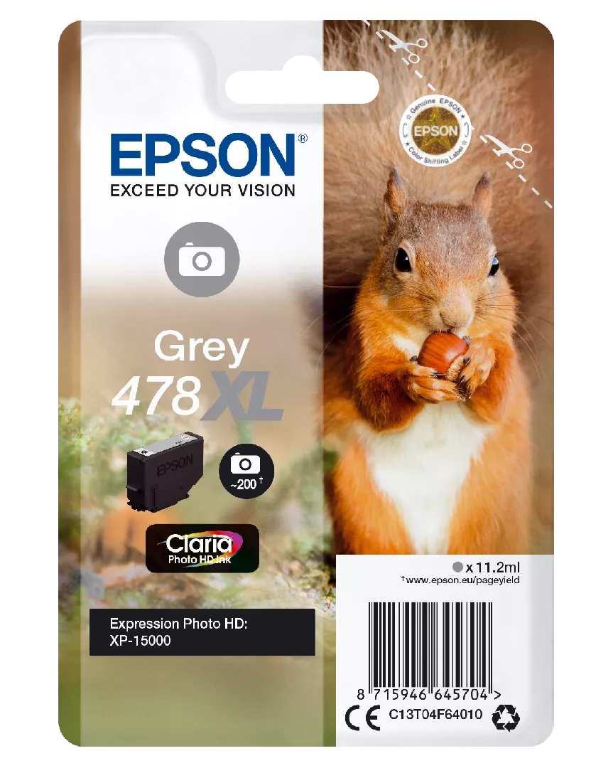 Epson Squirrel Singlepack Grey 478XL Claria
