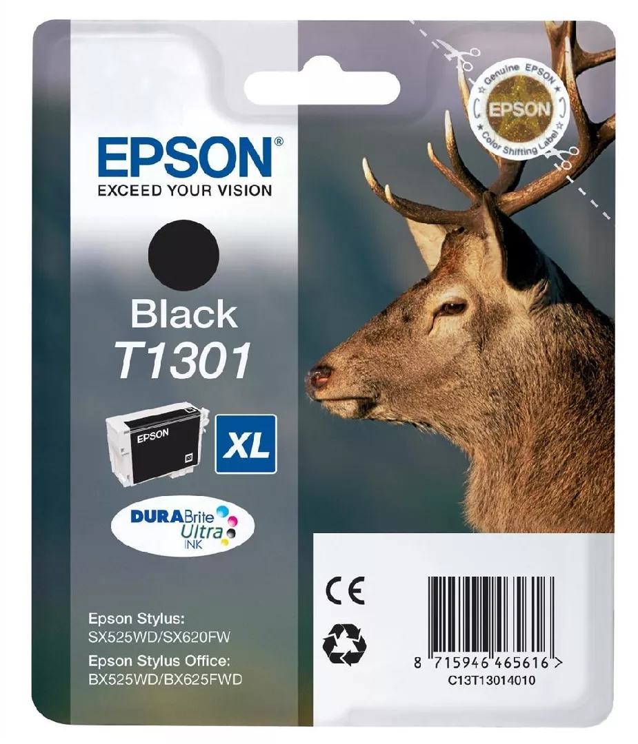 Epson Stag Singlepack Black T1301 DURABrite