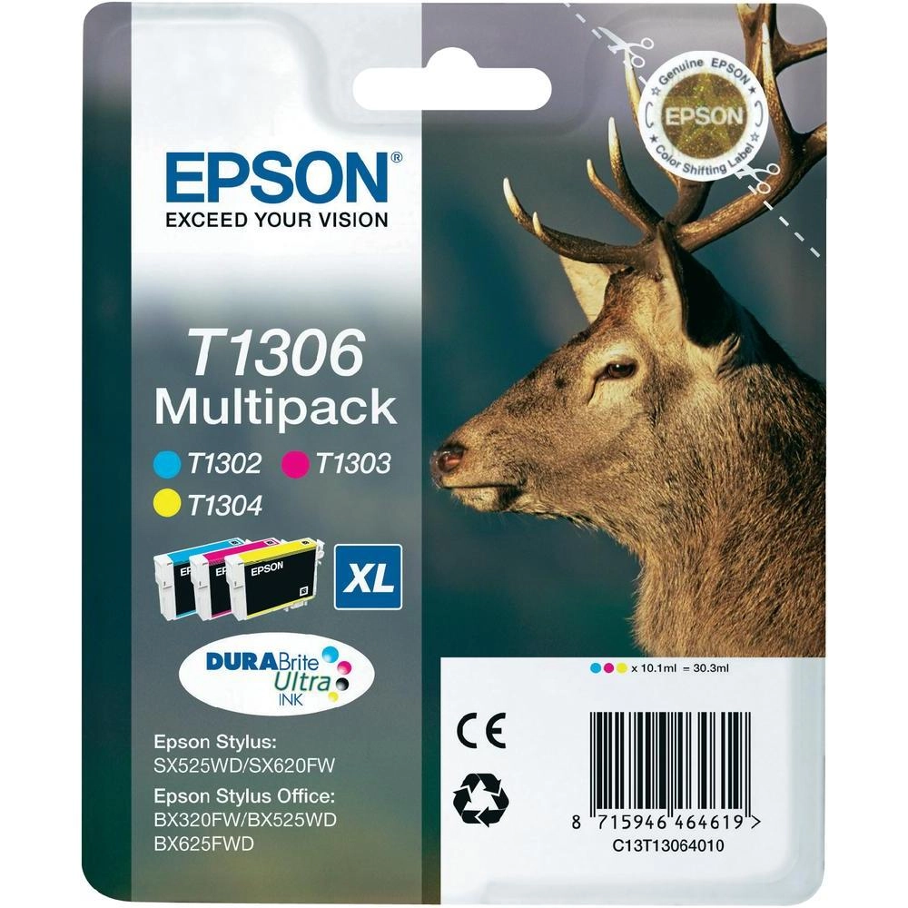 Epson Stag Multipack 3-colours T1306 DURABrite