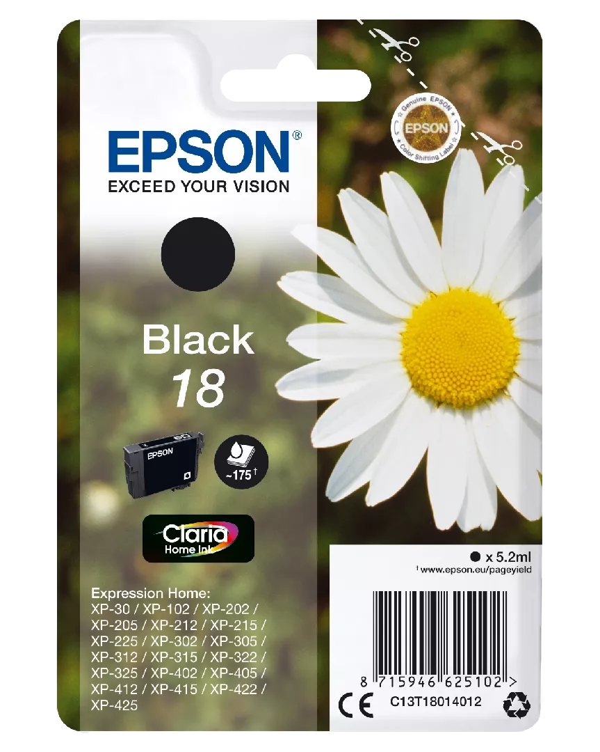 Epson Daisy Singlepack Black 18 Claria