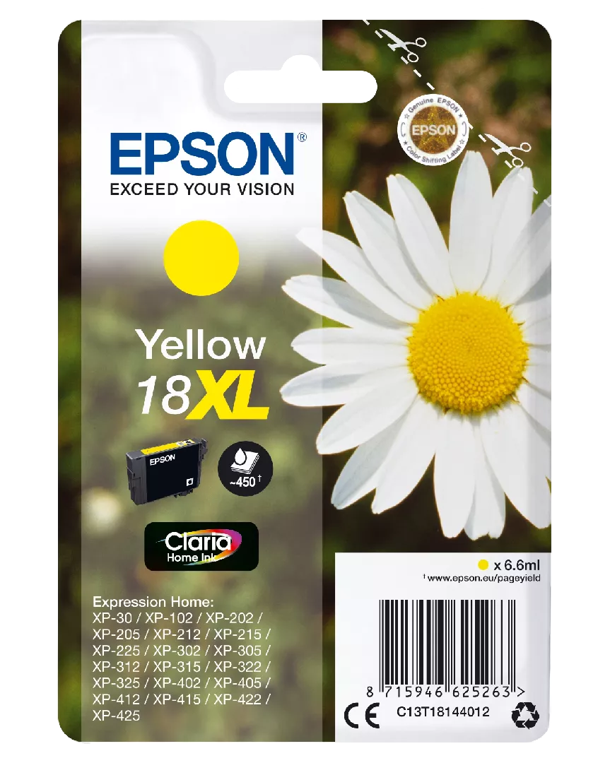 Epson Daisy Singlepack Yellow 18XL Claria