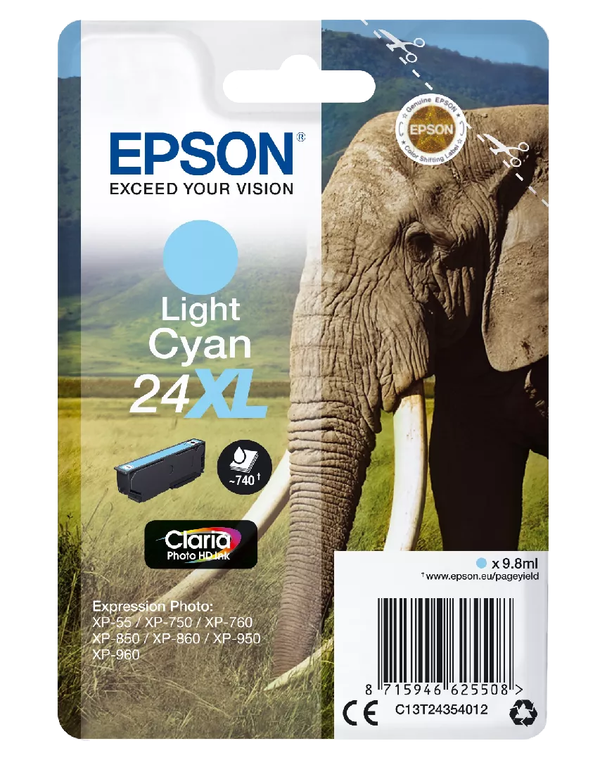 Epson Elephant Singlepack Light Cyan 24XL