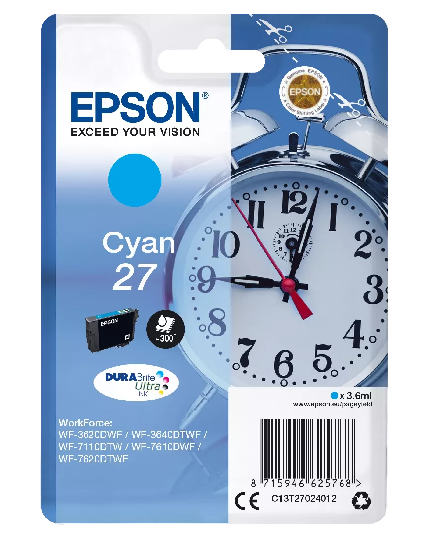 Epson Alarm clock Singlepack Cyan 27