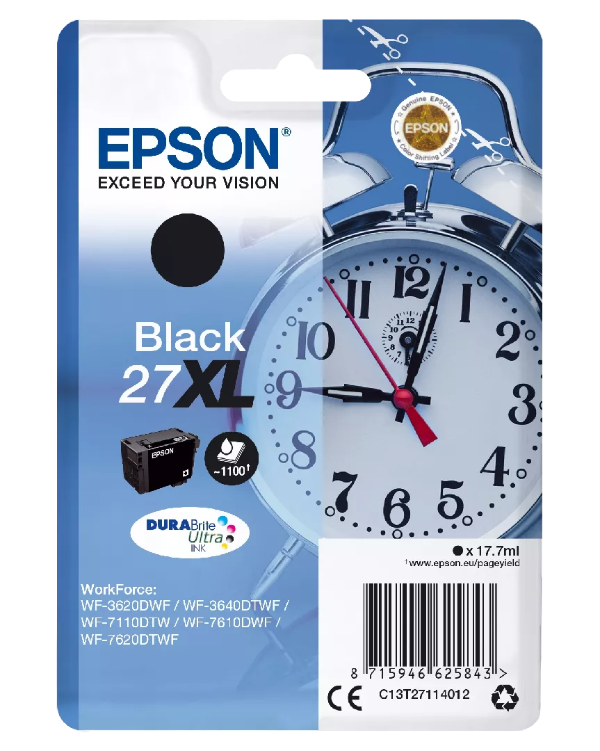 Epson Alarm clock Singlepack Black 27XL