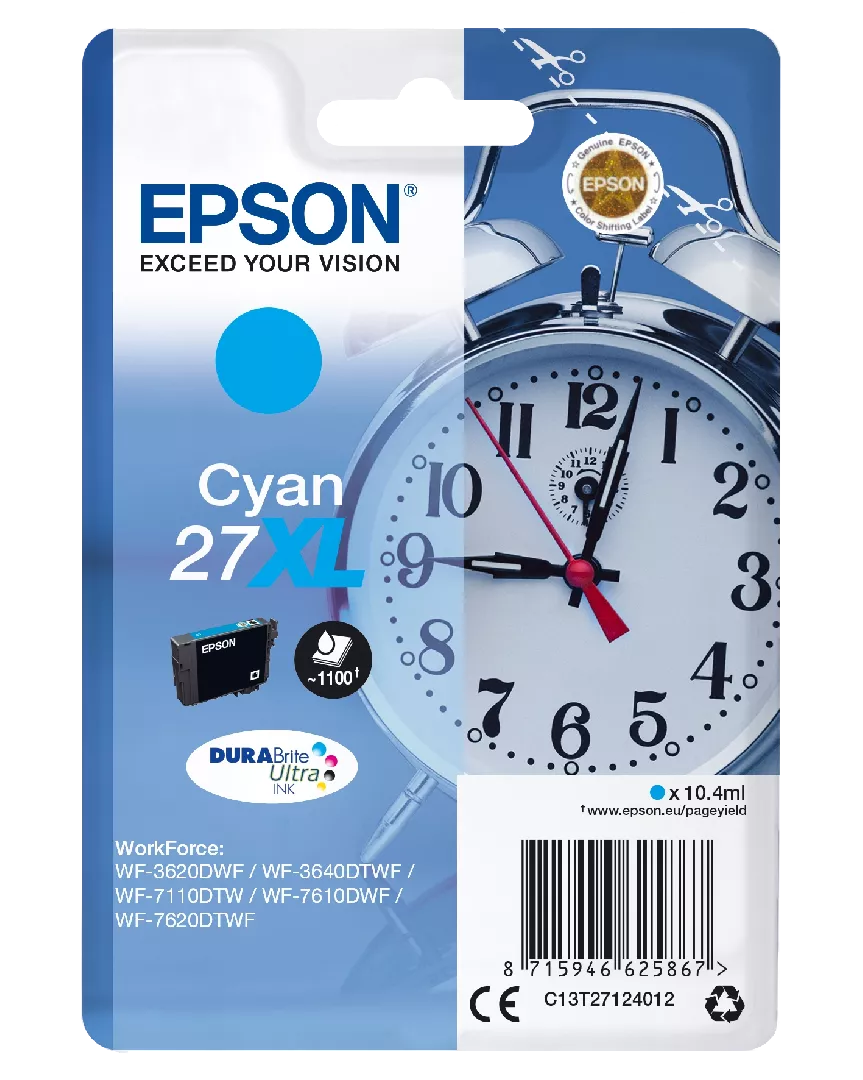 Epson Alarm clock Singlepack Cyan 27XL