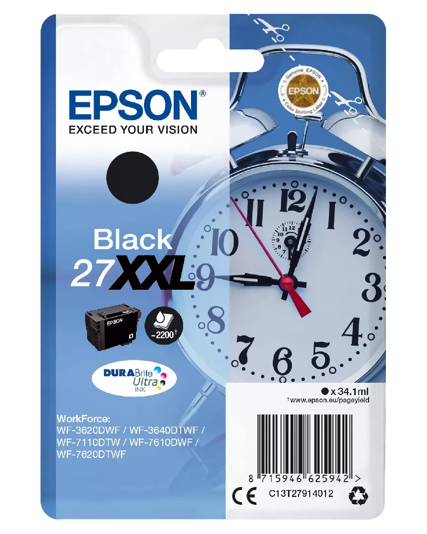 Epson Alarm clock Singlepack Black 27XXL