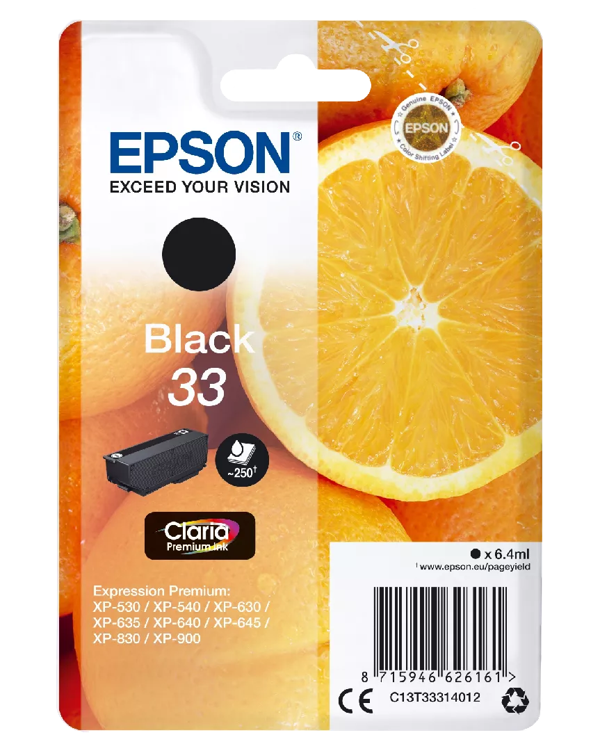 Epson Oranges Singlepack Black 33 Claria