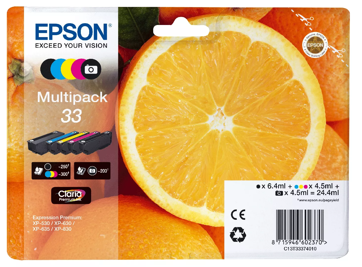 Epson Oranges Multipack 5-colours 33 Claria