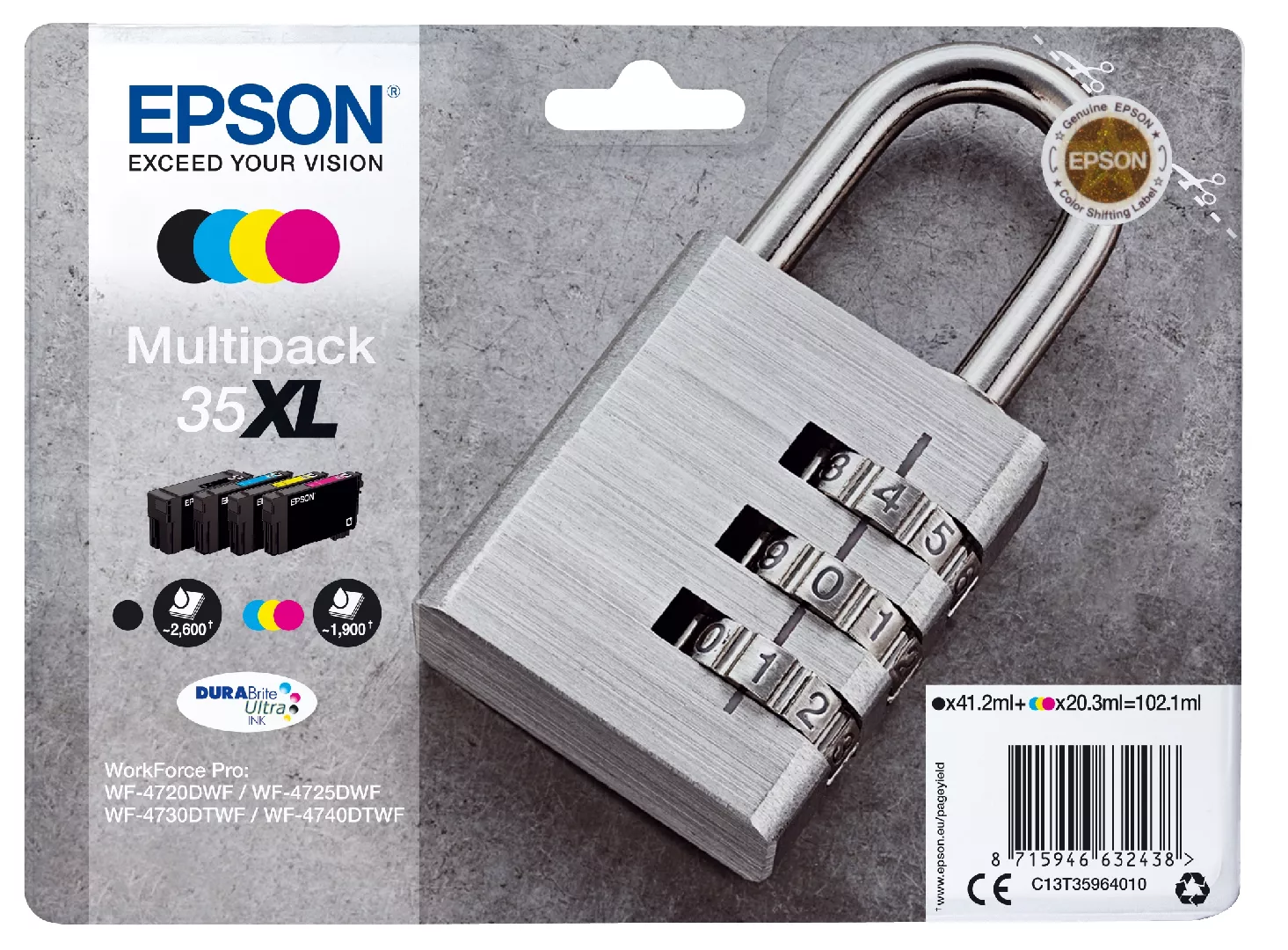 Epson Padlock Multipack 4-colours 35XL DURABrite