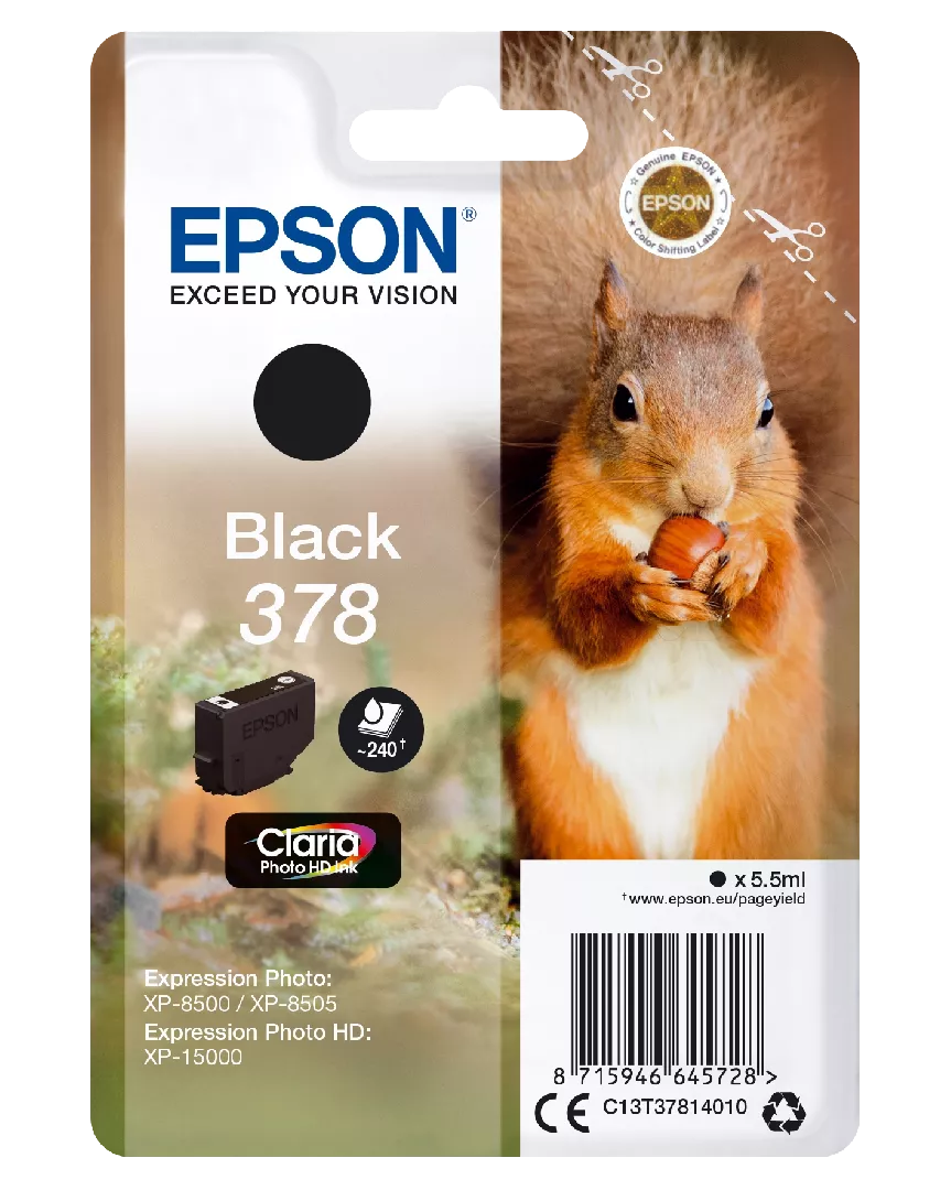 Epson Squirrel Singlepack Black 378 Claria