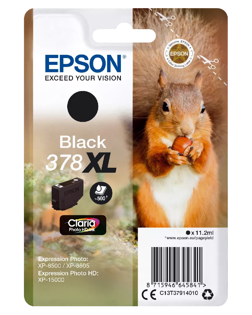 Epson Squirrel Singlepack Black 378XL Claria