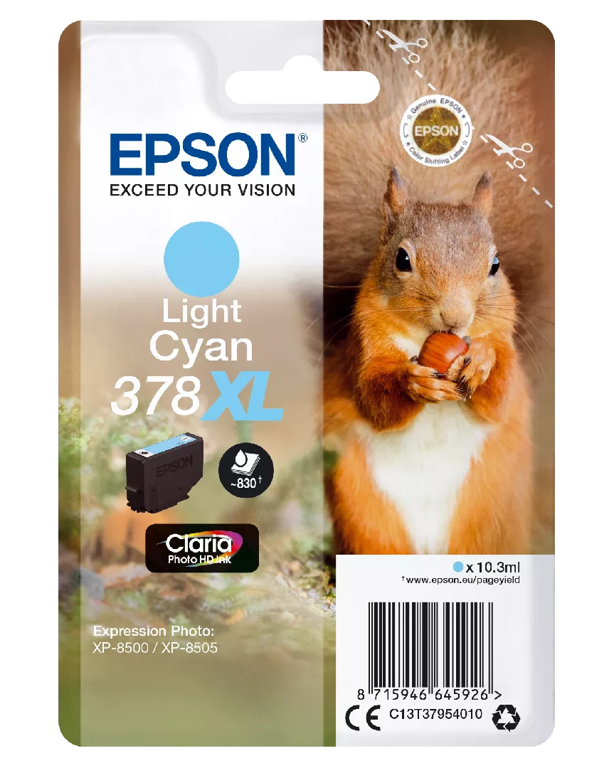 Epson Squirrel Singlepack Light Cyan 378XL