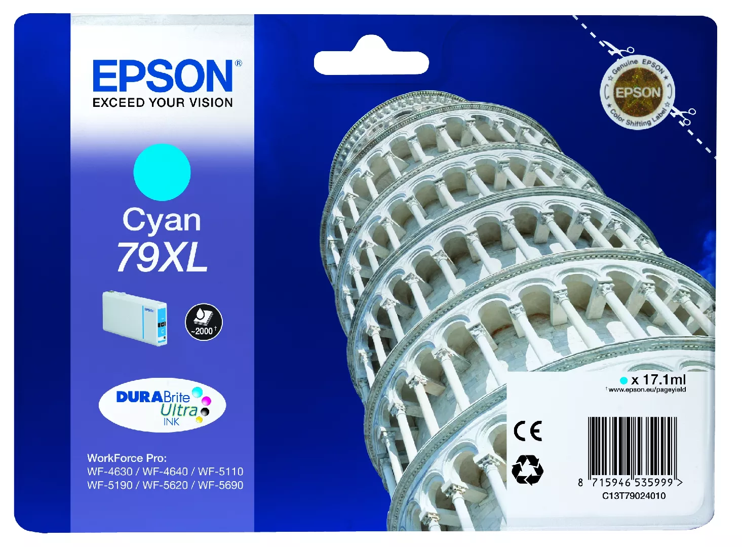 Epson Tower of Pisa Singlepack Cyan