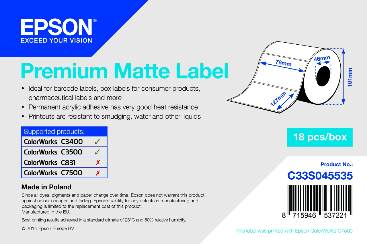 Epson Premium Matte Label - Die-cut