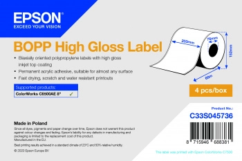 Epson C33S045736 printera etiķete C33S045736 8715946688381