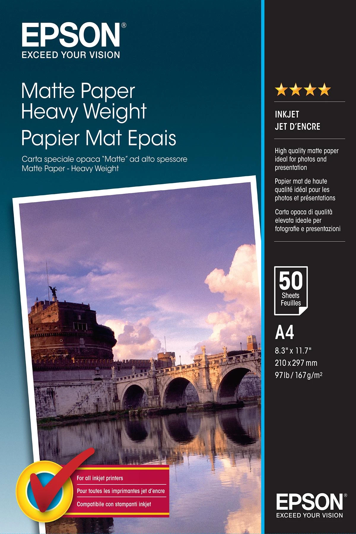 Epson A4 Matte Paper 167gsm 50