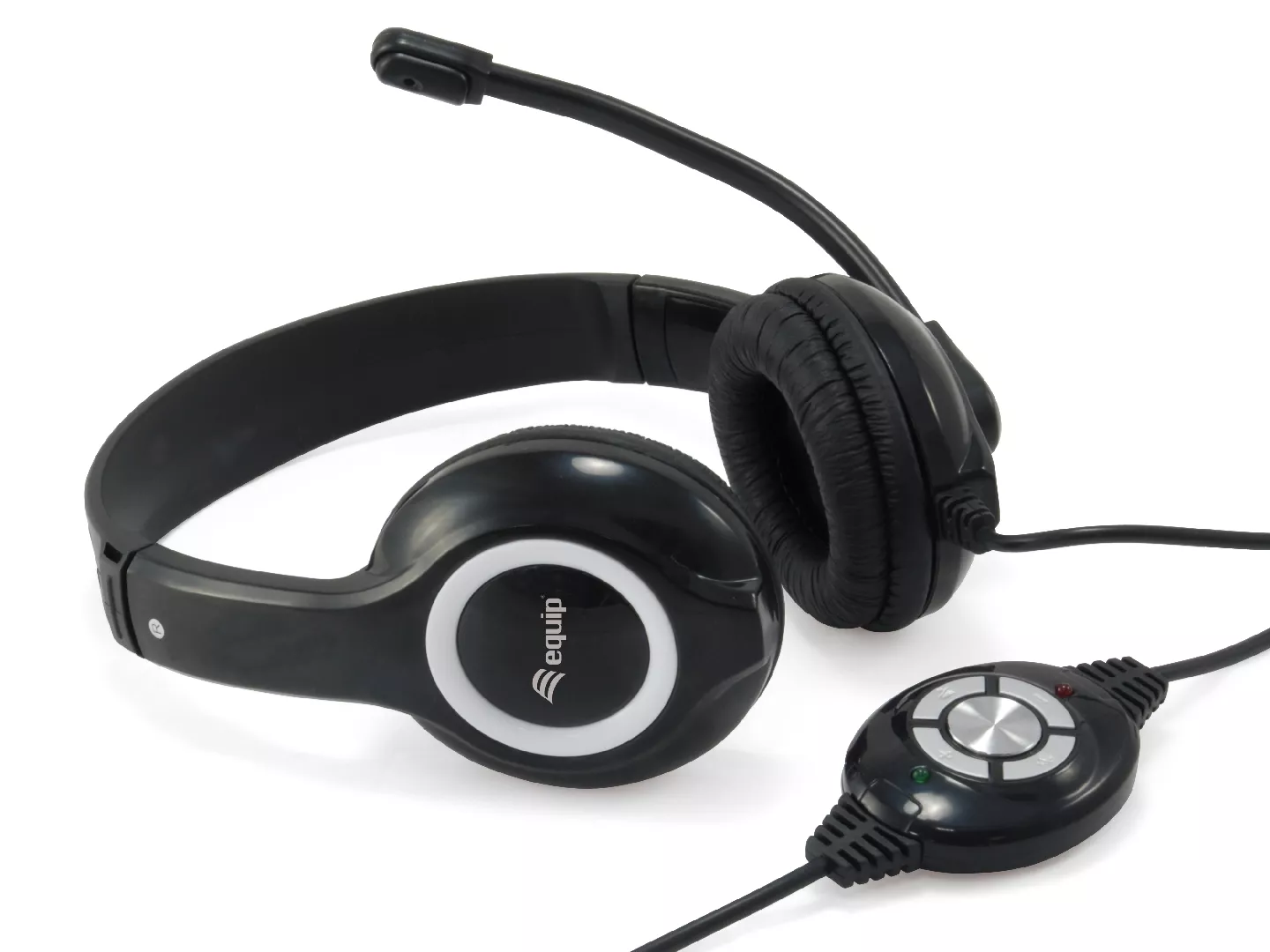 Equip 245301 austiņas un brīvroku komplekts Vadu Zvani / mūzika USB Type-A Melns