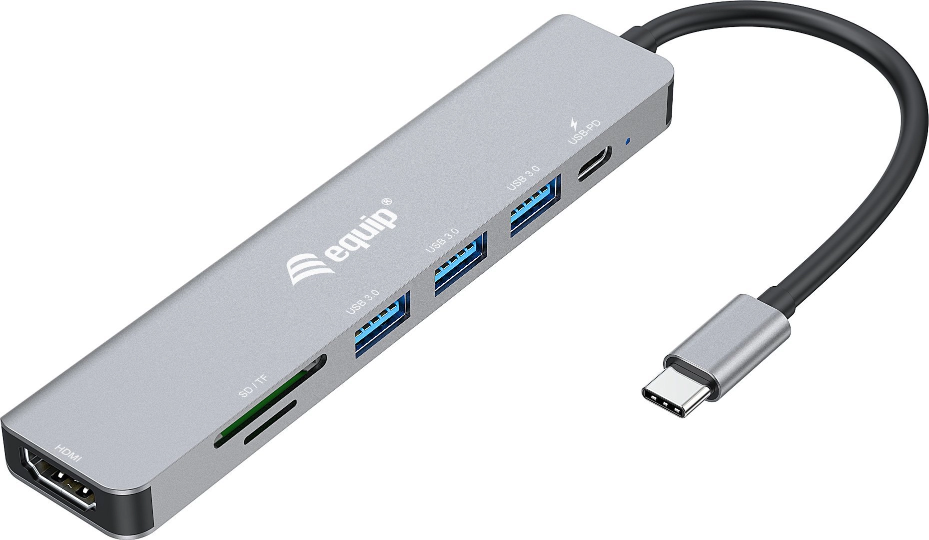 Equip Dock 7-1 USB-C-HDMI 3xUSB-A SD/TF