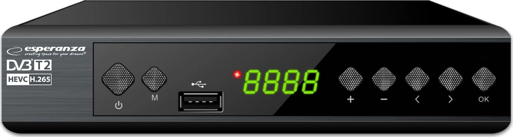 Tuner cyfrowy DVB-T2 H.265/HEVC Esperanza