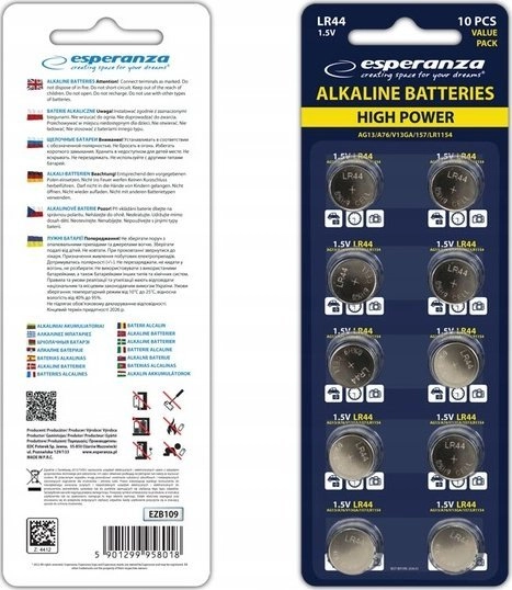 Esperanza High Power LR44 Battery 10