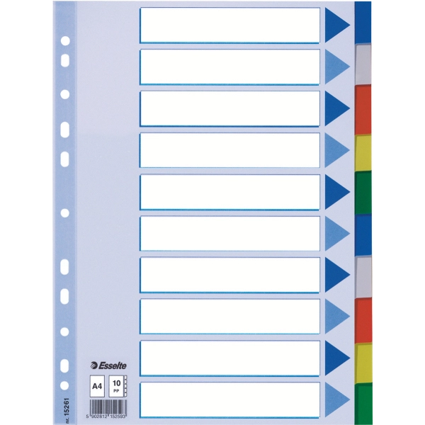Esselte Divider PP A4 10K217A 5902812152616