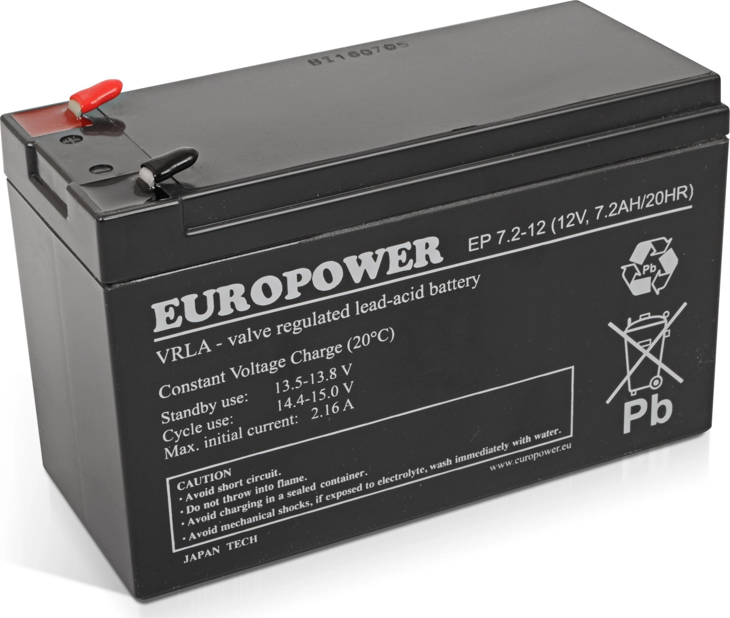 Maintenance-free AGM battery 7.2Ah 12V