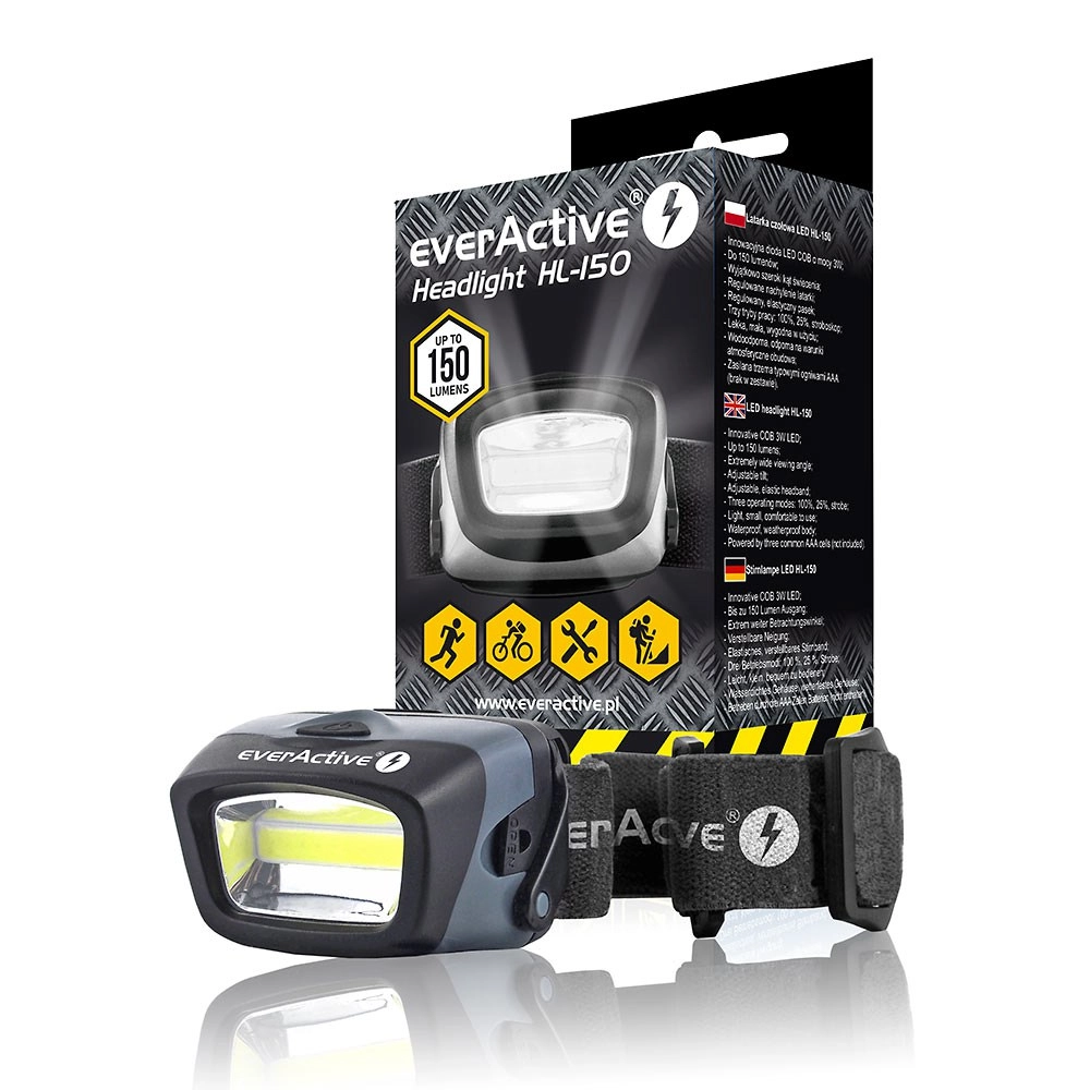 Everactive HL150 flashlight Black Headband flashlight
