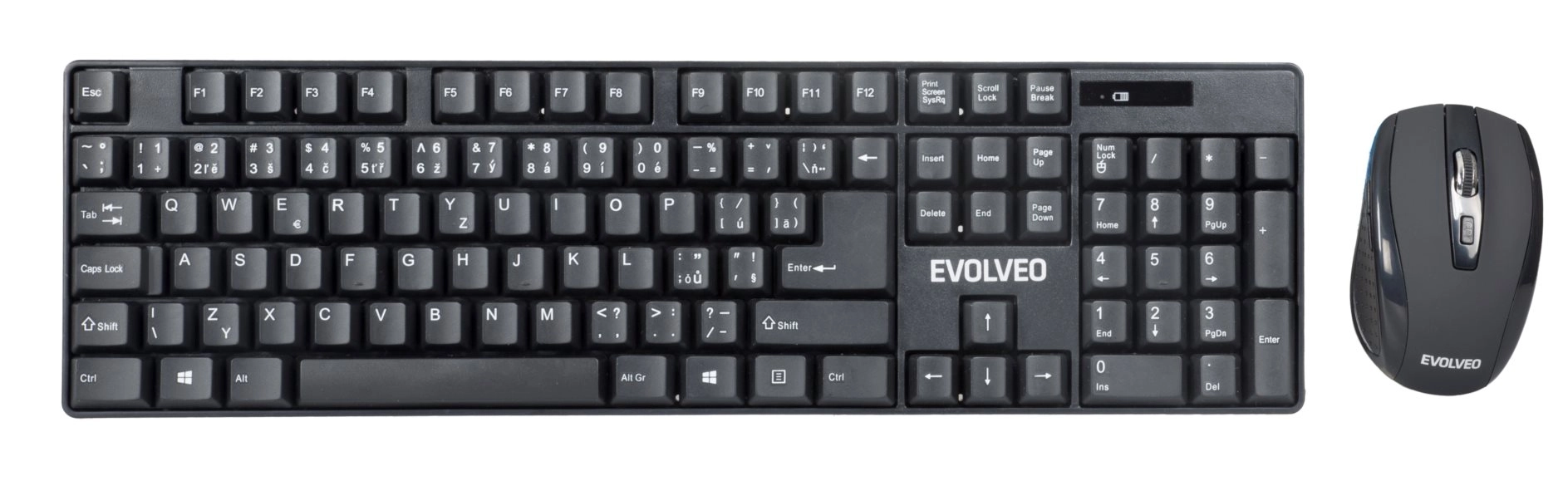 Evolveo WK-142 tastatūra Pele iekļauta Universāls RF Bezvadu Čehu Melns