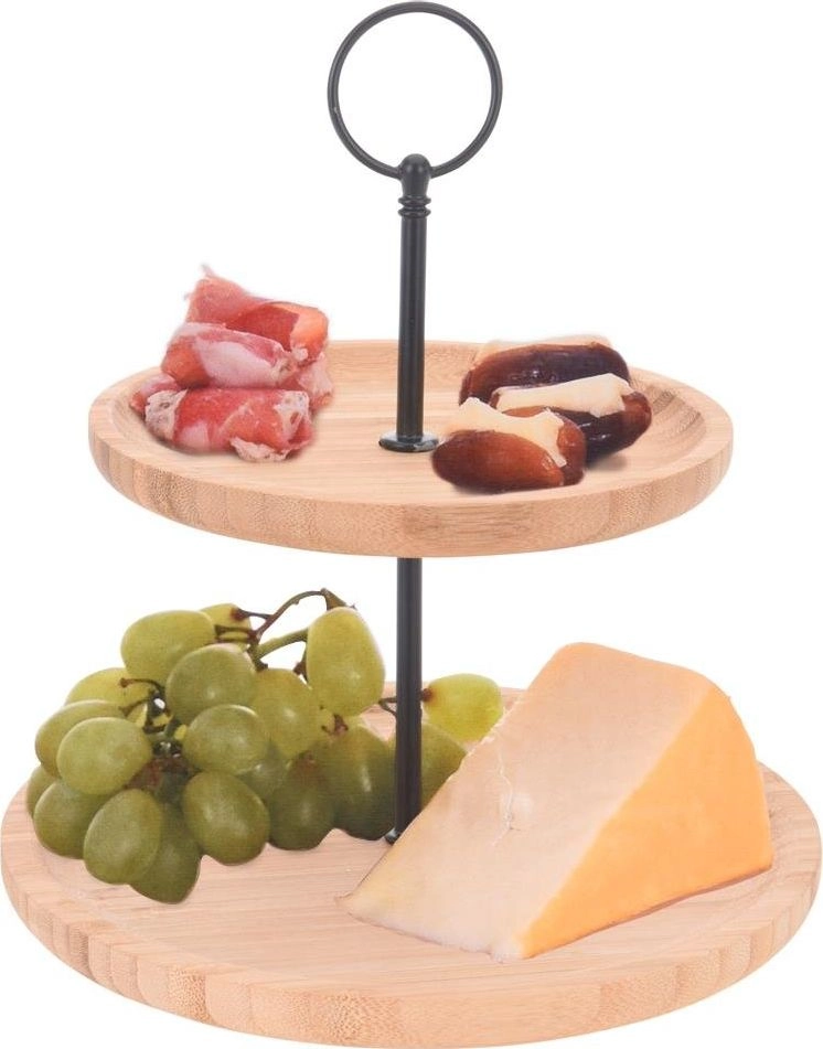 Excellent Houseware 2-tier cake stand  wooden