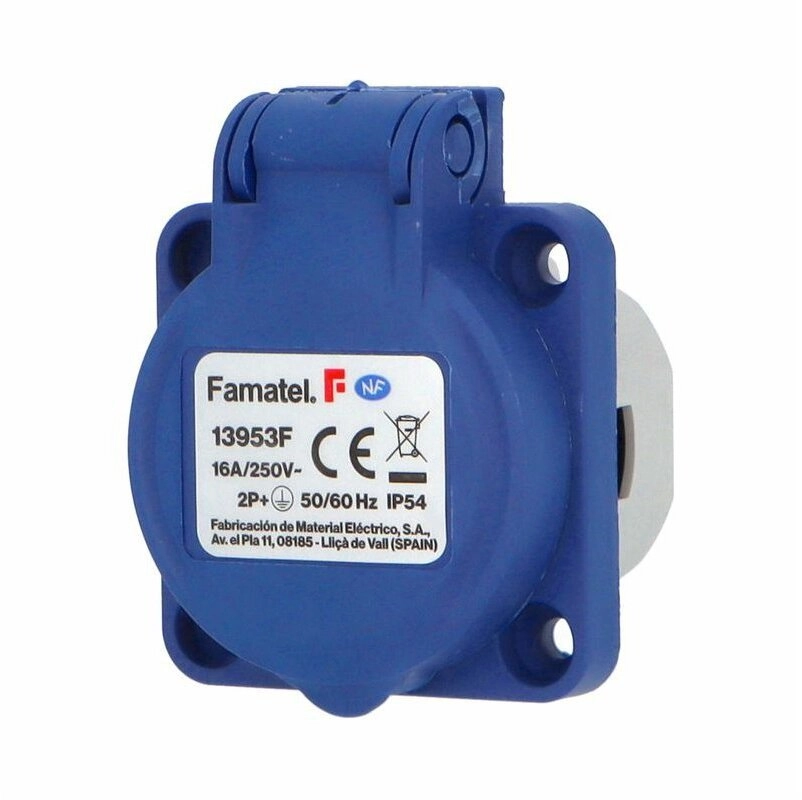 FAMATEL Panel socket 2P+Z IP54 13953F