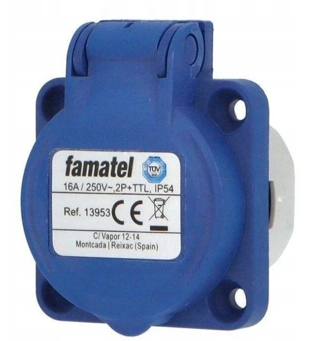 FAMATEL Panel socket 1-Phase 16A 3P