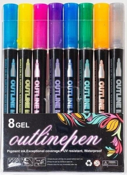 Shine outline marker 8 colors (