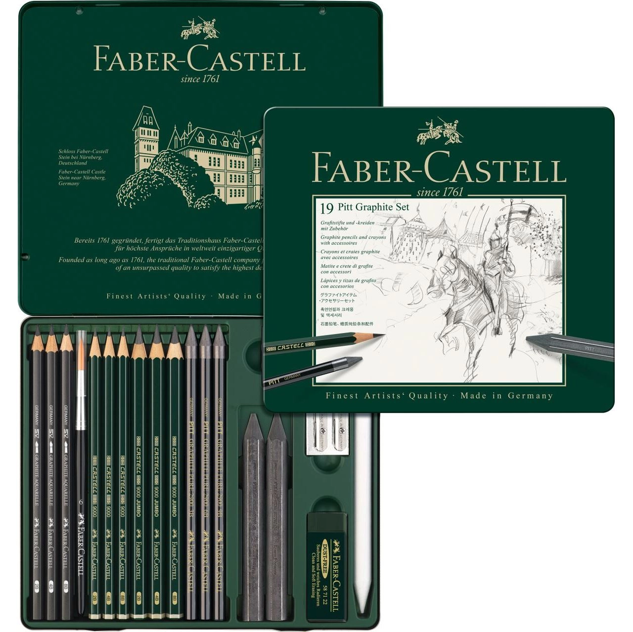 FABER-CASTELL Set Pitt Graphite medium Metalletui