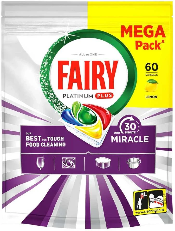 Automatinių indaplovių kapsulės FAIRY Platinum+ Lemon