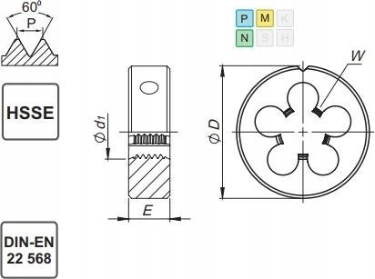 DIE M10x1 25 DIN-22568 (6g) HSSE