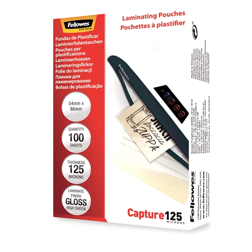 Fellowes Glossy 125 Micron Card Laminating