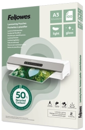 Laminēšanas plēves Fellowes Eco 100gab Gloss