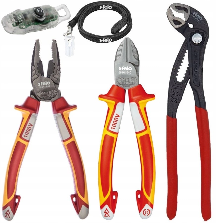 Set of 2 VDE pliers: 180mm