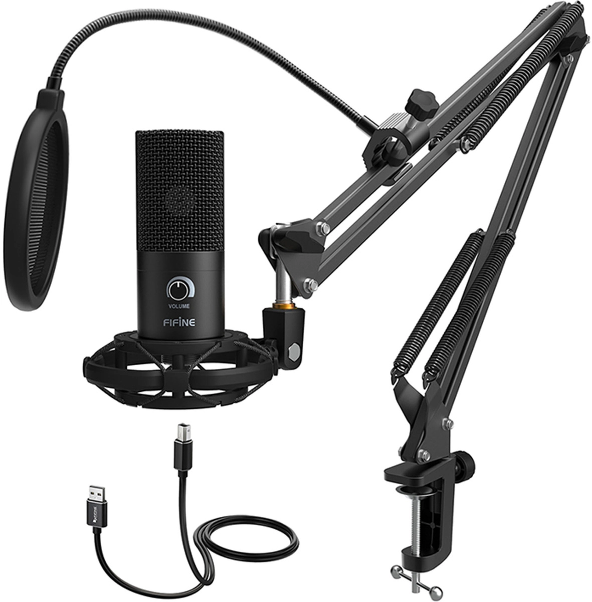 ZFIFINE T669 Kondensatorinio Mikrofono Komplektas  Juodas