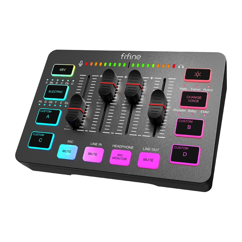 Mikšerinis pultas FIFINE AmpliGame SC3 USB/XLR