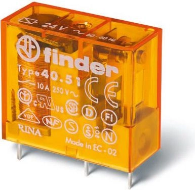 Finder PCB Mount Power Relay 24V