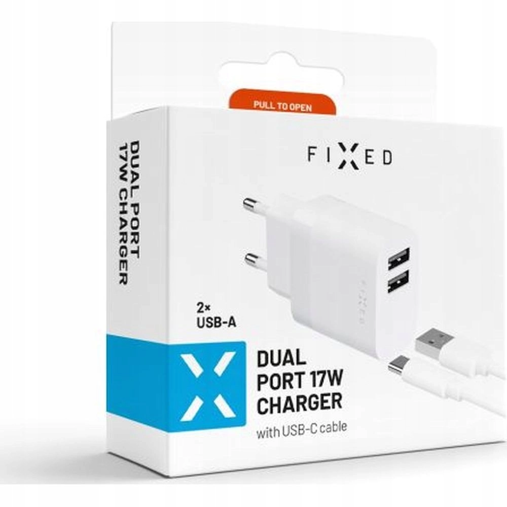 FIXED mains charger set with 2xUSB